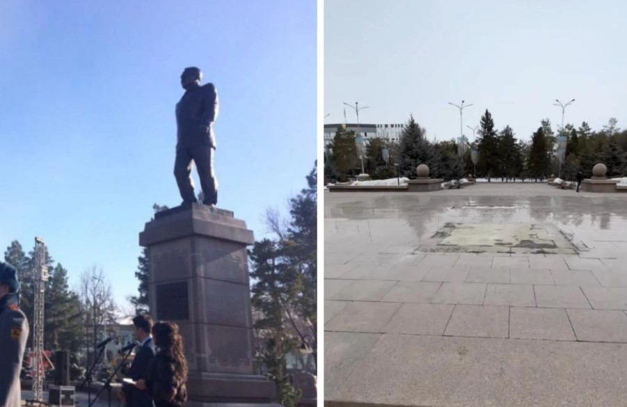 Назарбаев ескерткішінің тұғыры Талдықорғанның көркін бұзғандықтан алынып тасталды